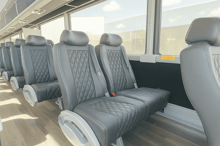 interior of Lauderhill Coach Bus Service charter bus