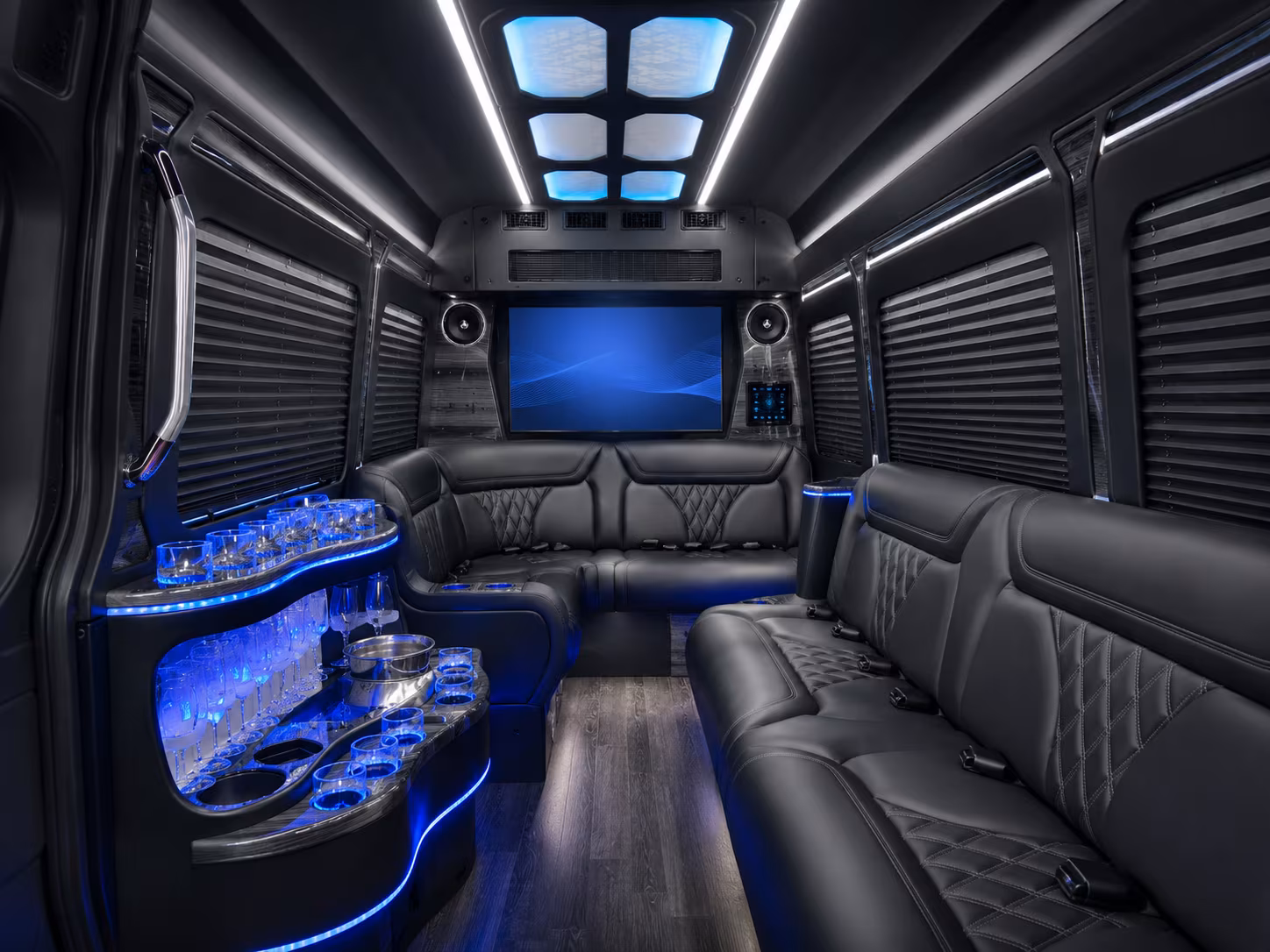lauderhill 18 passenger party bus interior
